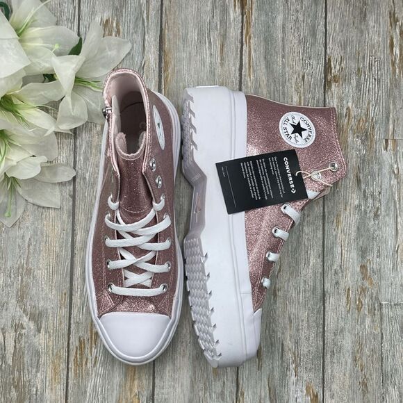 Converse Chuck Taylor All Star Lugged Glitter Hightop Sneaker Shoes Size 8 - Picture 2 of 15